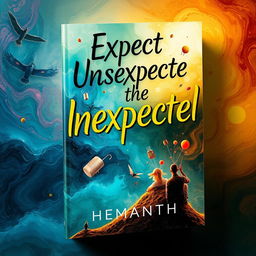 A visually striking book cover for 'Expect the Unexpected' by Hemanth