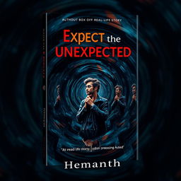 A captivating book cover for the real-life story titled 'Expect the Unexpected' by Hemanth