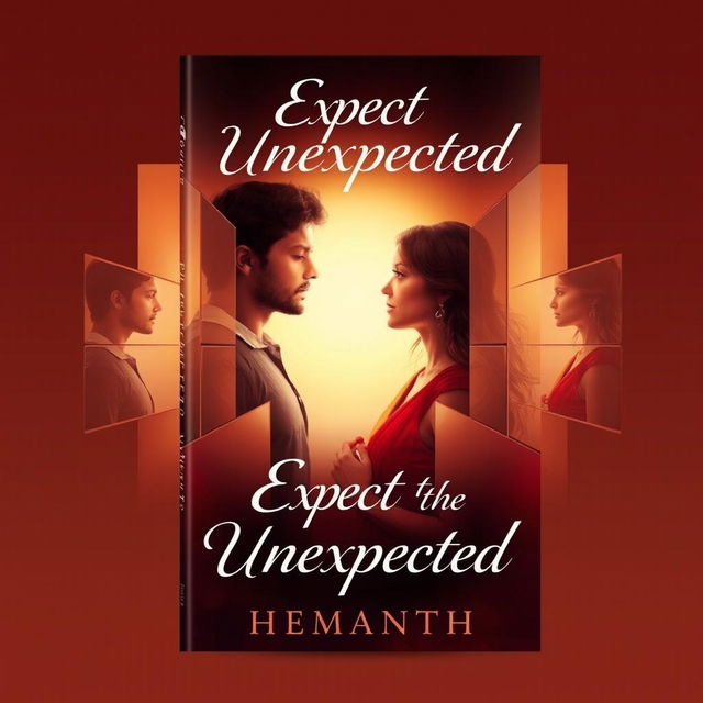 A romantic and thought-provoking book cover for the love story titled 'Expect the Unexpected' by Hemanth