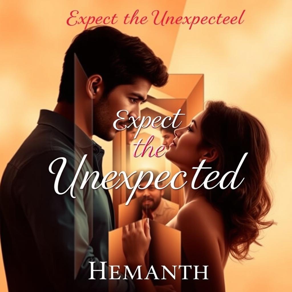 A romantic and thought-provoking book cover for the love story titled 'Expect the Unexpected' by Hemanth