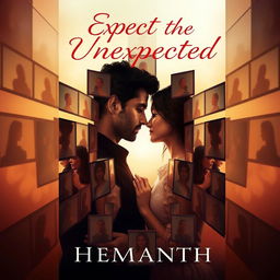 A romantic and thought-provoking book cover for the love story titled 'Expect the Unexpected' by Hemanth