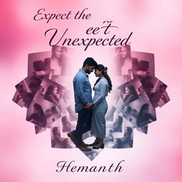 An enchanting book cover for the real-life love story titled 'Expect the Unexpected' by Hemanth