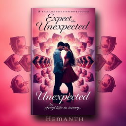 An enchanting book cover for the real-life love story titled 'Expect the Unexpected' by Hemanth