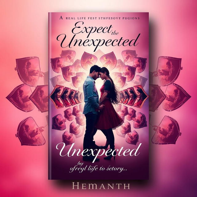 An enchanting book cover for the real-life love story titled 'Expect the Unexpected' by Hemanth