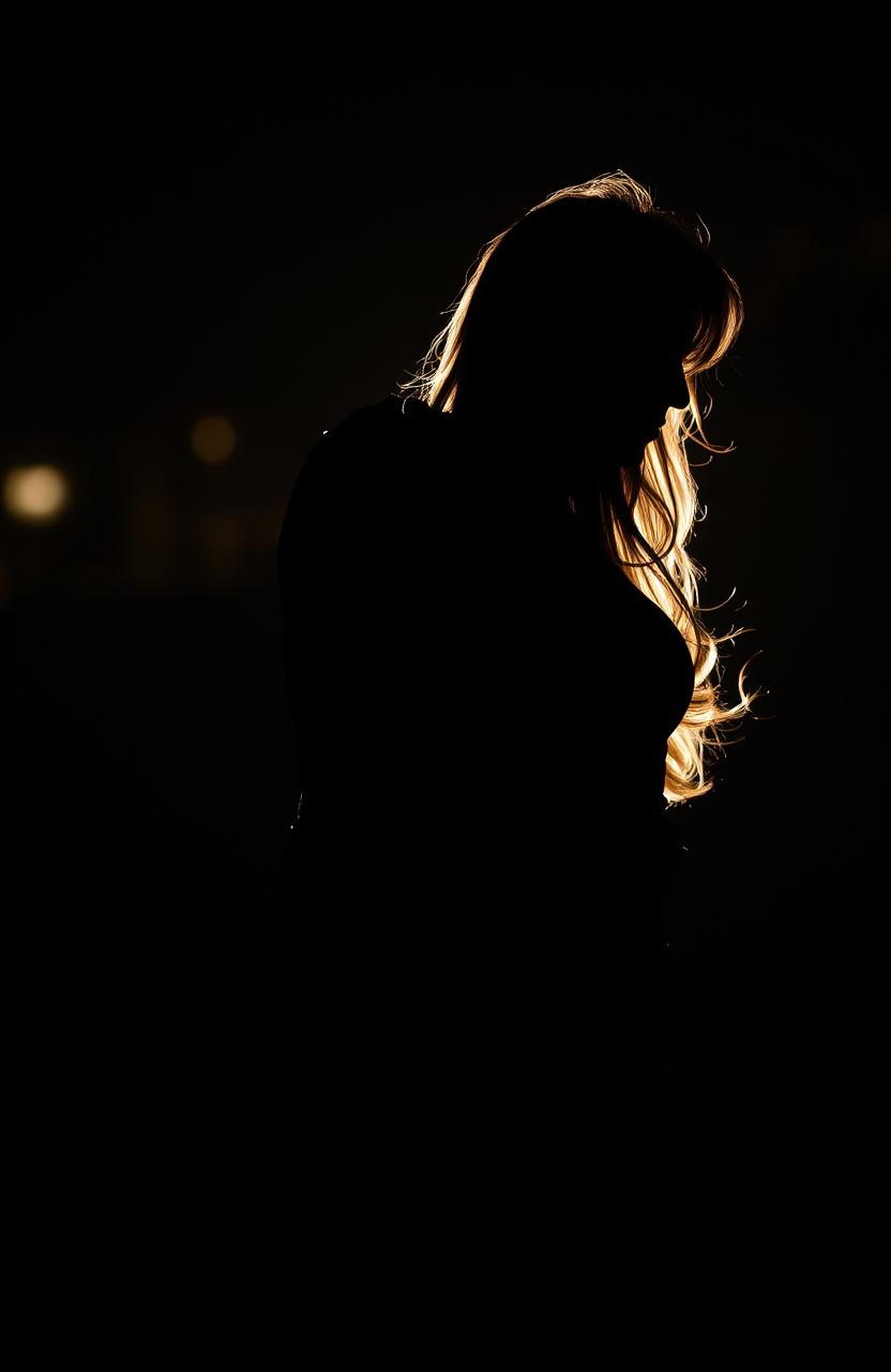 A silhouette of a couple in a tender embrace, with the man gently backhugs the woman