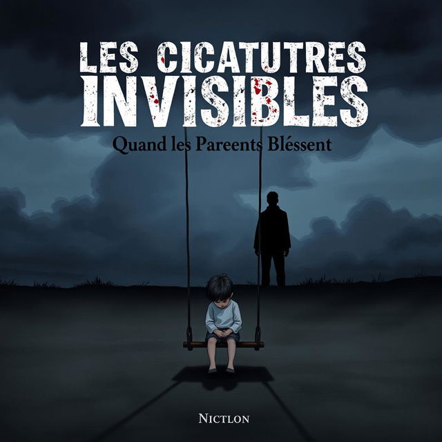 A somber and thought-provoking book cover for 'Les Cicatrices Invisibles: Quand les Parents Blessent'