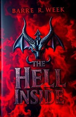 A dramatic and captivating book cover for a horror and fantasy novel titled 'The Hell Inside'