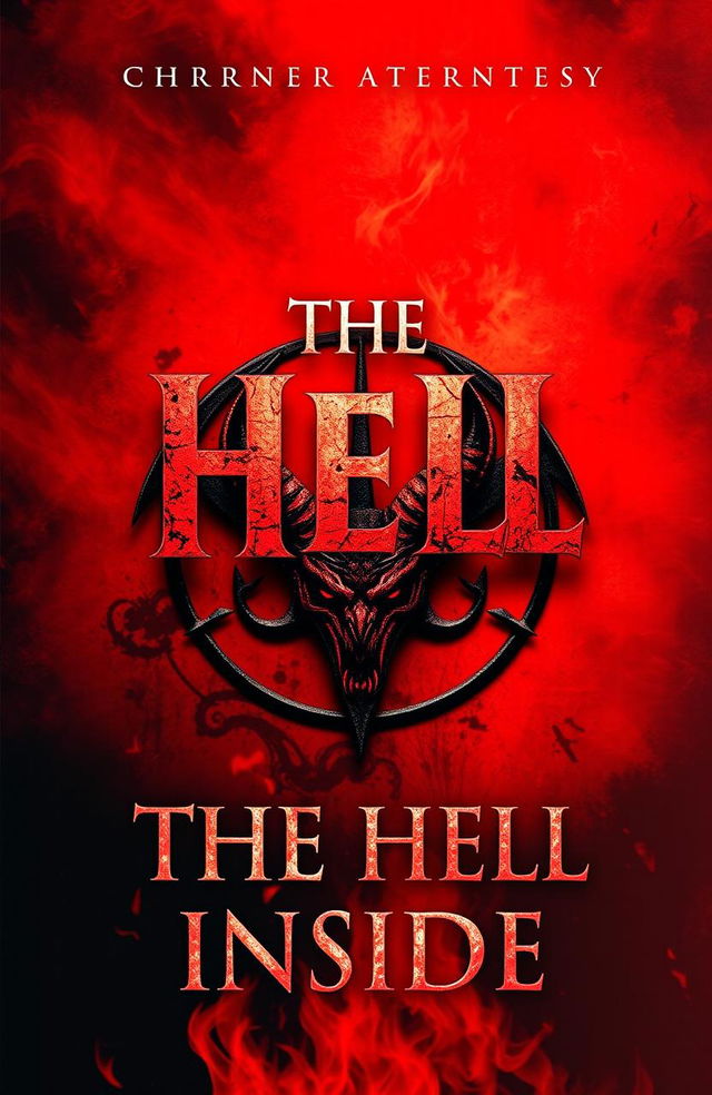 A dramatic and captivating book cover for a horror and fantasy novel titled 'The Hell Inside'