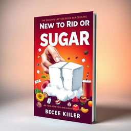 An eye-catching book cover design themed around getting rid of sugar addiction