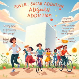 An inspiring illustration focused on overcoming sugar addiction