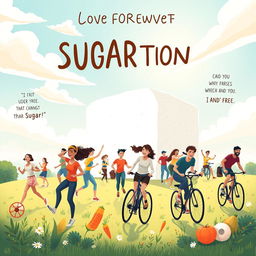 An inspiring illustration focused on overcoming sugar addiction