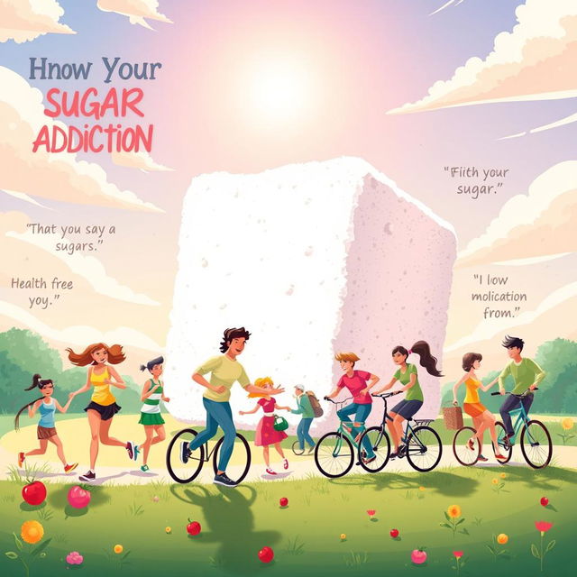 An inspiring illustration focused on overcoming sugar addiction