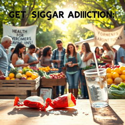 A motivational image depicting the process of getting rid of sugar addiction