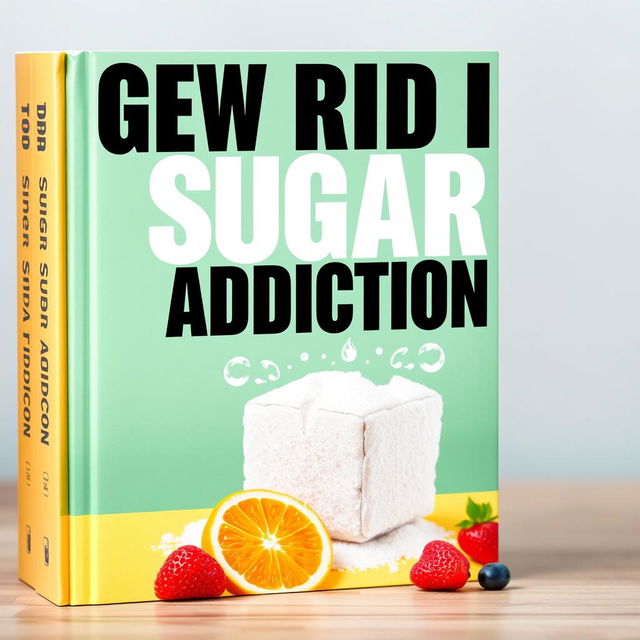 A motivational book cover design dedicated to getting rid of sugar addiction