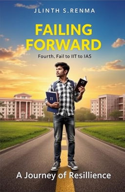 A motivational book cover titled 'Failing Forward: Fourth Fail to IIT to IAS'