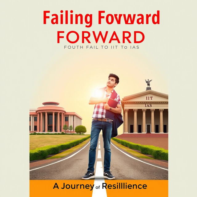 A motivational book cover titled 'Failing Forward: Fourth Fail to IIT to IAS'