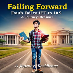 A motivational book cover titled 'Failing Forward: Fourth Fail to IIT to IAS'