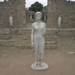 The next day, people see the statues in ruins