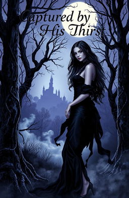 A dark romantic cover illustration depicting a mysterious and alluring atmosphere