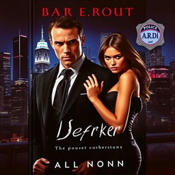 A gripping book cover in the style of dark romance, set in a modern urban city at night