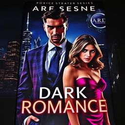 A gripping book cover in the style of dark romance, set in a modern urban city at night