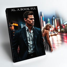 A captivating book cover in the dark romance style, featuring a wealthy, dominant man and a defenseless woman in a tense night-time urban setting