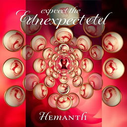 A visually striking book cover for the love story titled 'Expect the Unexpected' by Hemanth