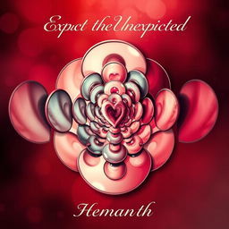 A visually striking book cover for the love story titled 'Expect the Unexpected' by Hemanth