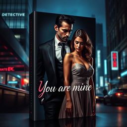 An eye-catching book cover in the dark romance style, featuring a wealthy, dominant man and a defenseless woman surrounded by a night-time urban setting