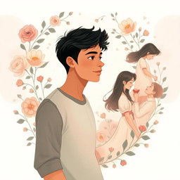 An evocative illustration that captures the essence of layered narratives in ‘Expect the Unexpected’ by Hemanth, a real-life love story