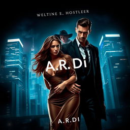 A visually captivating book cover in the dark romance genre, illustrating a wealthy, dominant man and a defenseless woman, set against the ominous backdrop of a modern night-time city