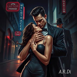 An evocative book cover illustrating a dark romance theme, showcasing a wealthy, dominant man gripping a defenseless woman by the neck in a chilling manner