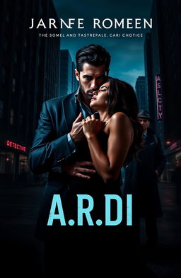 A dark romance book cover featuring a wealthy, dominant man and a vulnerable woman in a nighttime city setting