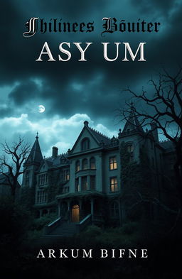 A hauntingly atmospheric book cover depicting a mysterious old asylum