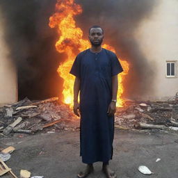 Prophet Ibrahim miraculously survives the enormous blaze