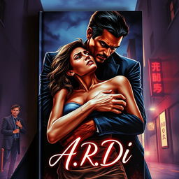 A striking dark romance book cover illustrating a wealthy, dominant man gripping a defenseless woman by the neck in a tense, nighttime urban setting