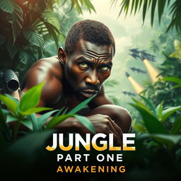 A stunning sci-fi movie poster titled 'Jungle Part One: Awakening'