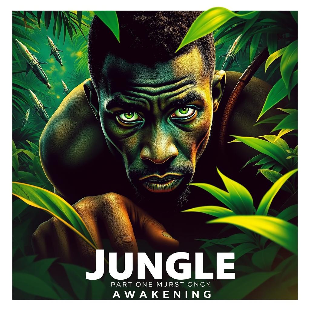 A stunning sci-fi movie poster titled 'Jungle Part One: Awakening'