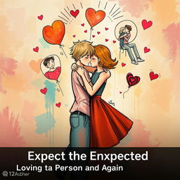 An artistic portrayal of the theme 'Expect the Unexpected,' focusing on the idea of loving a person repeatedly