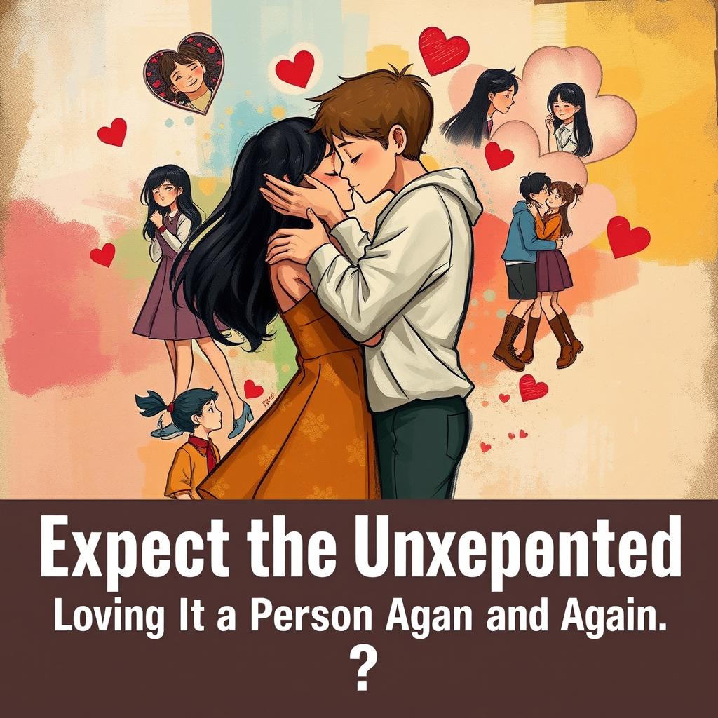 An artistic portrayal of the theme 'Expect the Unexpected,' focusing on the idea of loving a person repeatedly