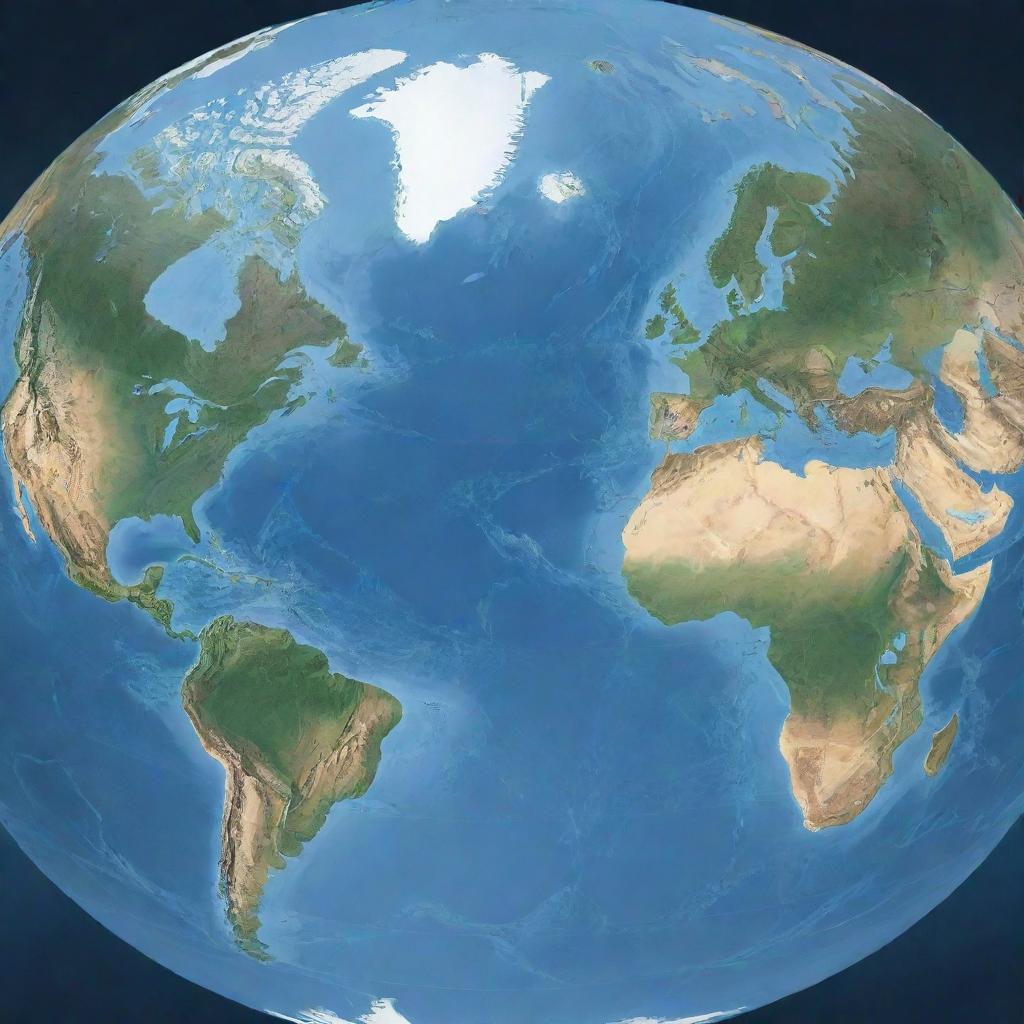 An educational yet visually stunning representation of the Continental Drift, showcasing different continents gradually drifting apart over millions of years.