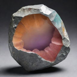 Visual representation of metamorphism, showcasing the transformation from a raw, unshaped stone into a beautiful, polished gem.