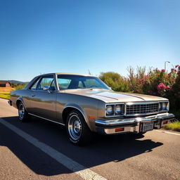 A classic Chevrolet Omega CD parked on a scenic road, shining under a clear blue sky