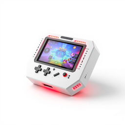 A squared gaming device with a modern, angular design, prominently displayed against a clean white background