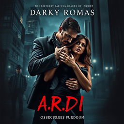 A dramatic dark romance book cover depicting a wealthy, dominant man gripping a defenseless woman by the neck, set against a shadowy nighttime cityscape