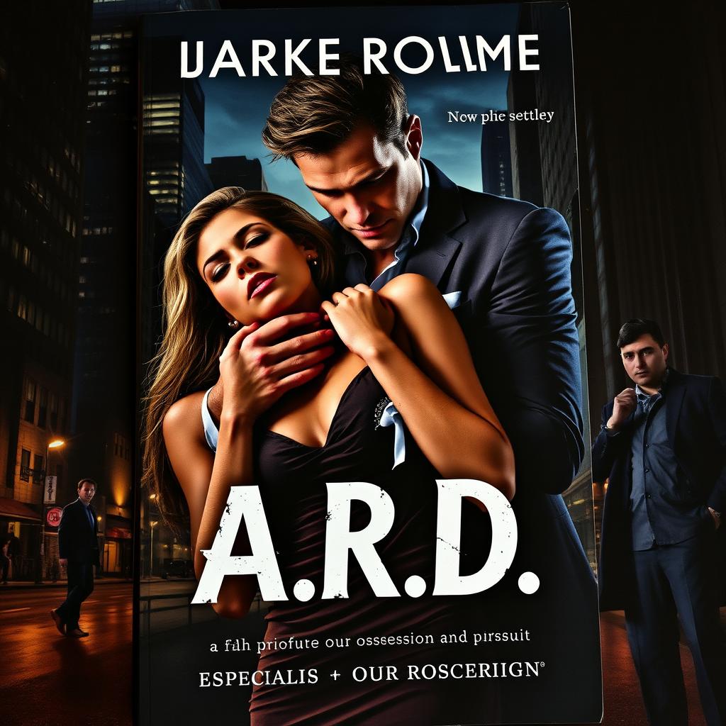 A dramatic dark romance book cover depicting a wealthy, dominant man gripping a defenseless woman by the neck, set against a shadowy nighttime cityscape