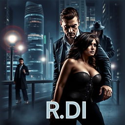 A striking book cover in the dark romance genre, depicting a wealthy man and a vulnerable woman caught in a scenario of pursuit within a modern nighttime city