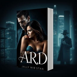 A striking book cover designed in the dark romance genre, featuring a wealthy man and a vulnerable woman in a tense scenario of pursuit set against the backdrop of a modern nighttime city