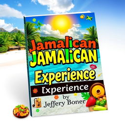 A stunning book cover for 'Jamaican Experience' by Jeffery Boner, capturing the essence of Jamaica's rich culture and vibrant lifestyle