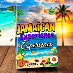 A stunning book cover for 'Jamaican Experience' by Jeffery Boner, capturing the essence of Jamaica's rich culture and vibrant lifestyle